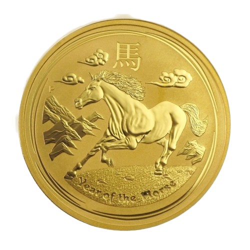 1 Troy ounce gouden munt Lunar 2014 front