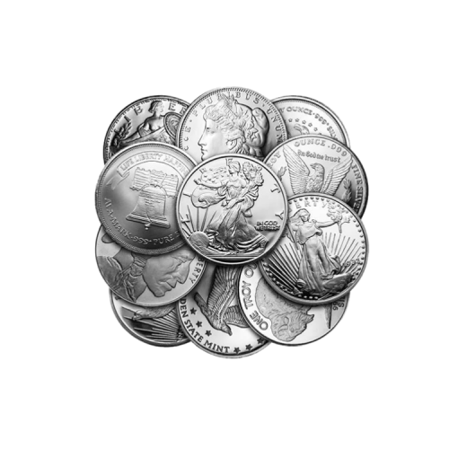 1 troy ounce zilveren munt divers voorkant