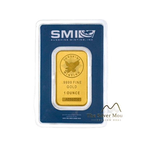 1 troy ounce gold bar Sunshine Mint front