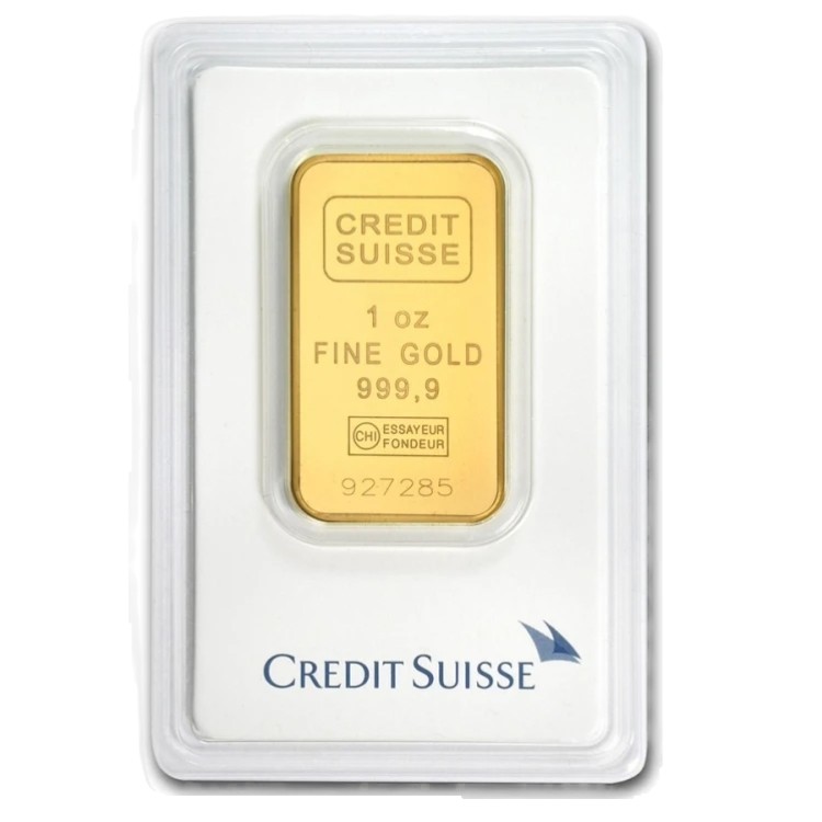 1 troy ounce goudbaar Credit Suisse