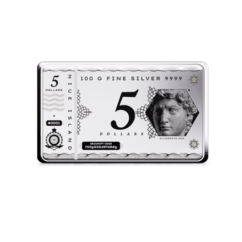 100 gram silver coin bar Silvernote 2024 front