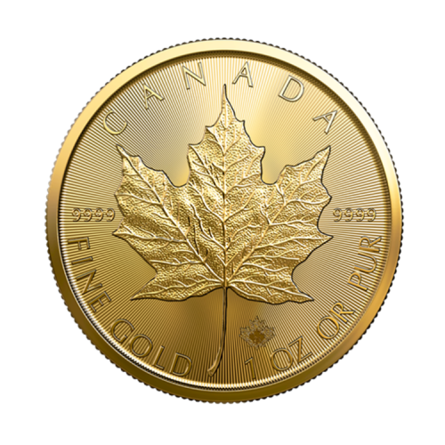 1 troy ounce gold Maple Leaf coin 2023 front