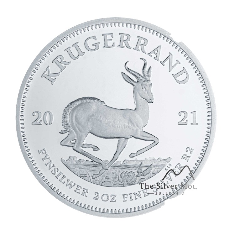 2 troy ounce zilveren munt Krugerrand 2021 Proof voorkant