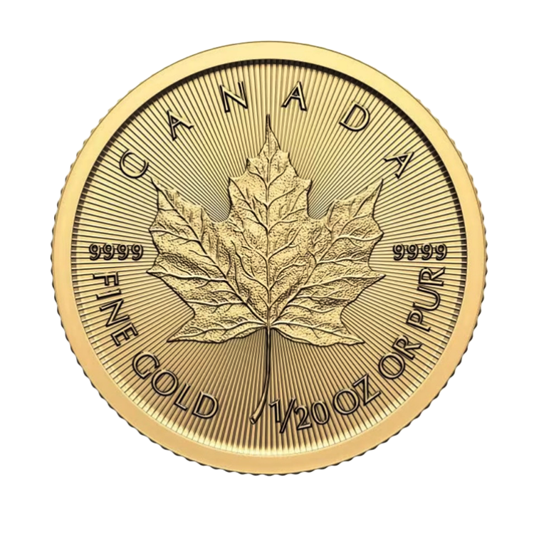 1/20 oz gold Maple Leaf coin 2025