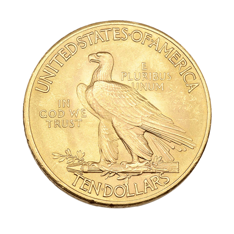 $10 gold coin Golden Eagle Indian Head back