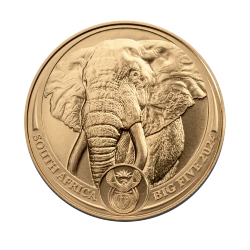 1 troy ounce gold coin Big Five Elephant 2024 front