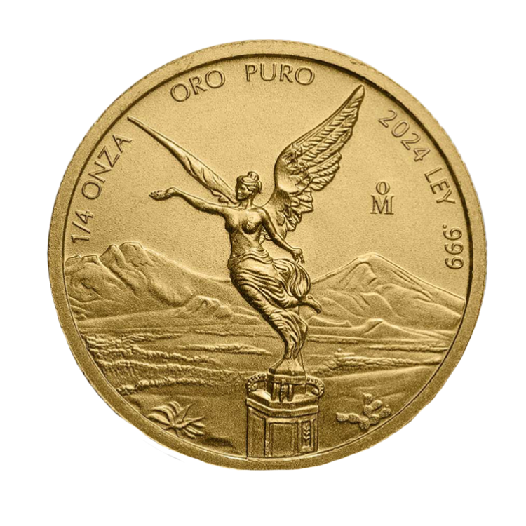 Voorzijde 1/4 troy ounce gouden Mexican Libertad