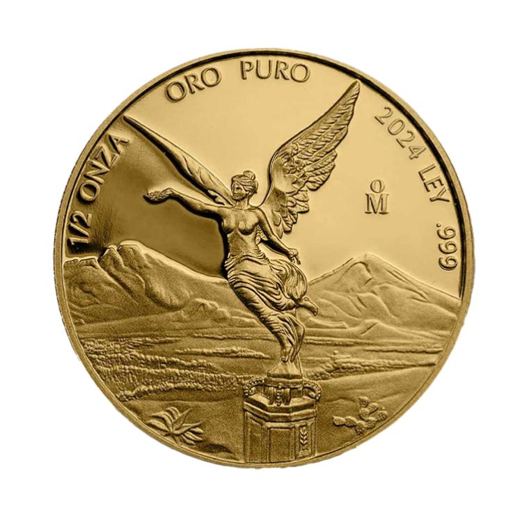 1/2 troy ounce gold coin Mexican Libertad 2024 proof front