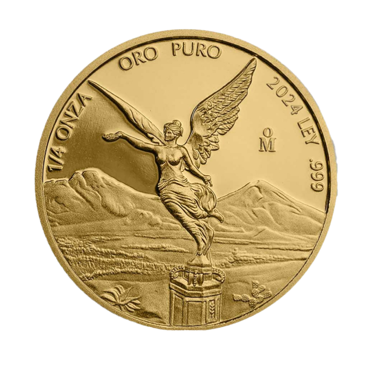 1/4 troy ounce gold coin Mexican Libertad 2024 proof front