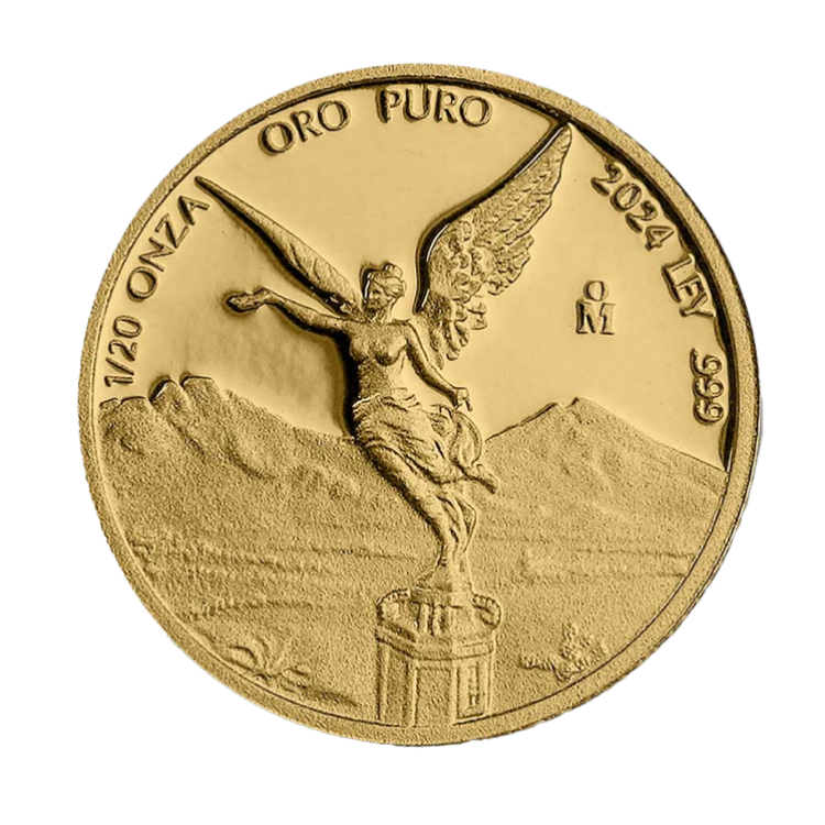 1/20 troy ounce gold coin Mexican Libertad 2024 proof front