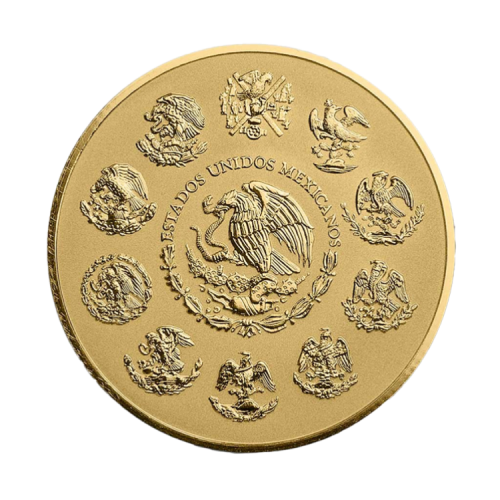 Achterzijde 1 troy ounce gouden Mexican Libertad Reverse proof