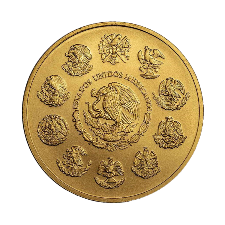 Achterzijde 1 troy ounce gouden Mexican Libertad