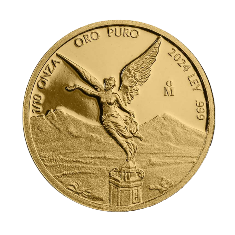 1/10 troy ounce gold coin Mexican Libertad 2024 proof front