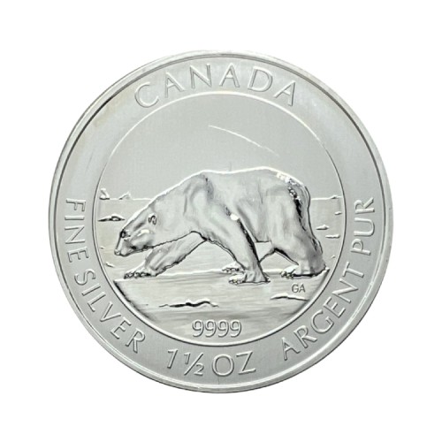 1.5 troy ounce zilver IJsbeer munt 2013 voorkant