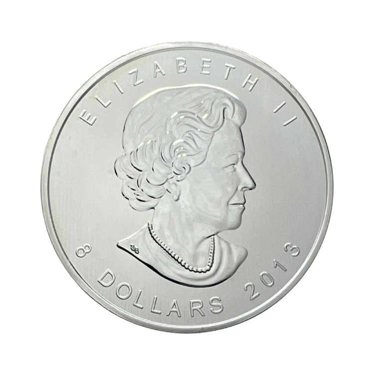 1.5 troy ounce zilver IJsbeer munt 2013 achterkant