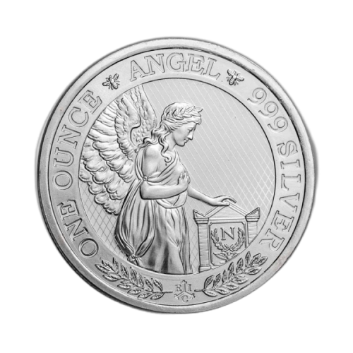 1 troy ounce zilveren munt Saint-Helena engel 2021 voorkant