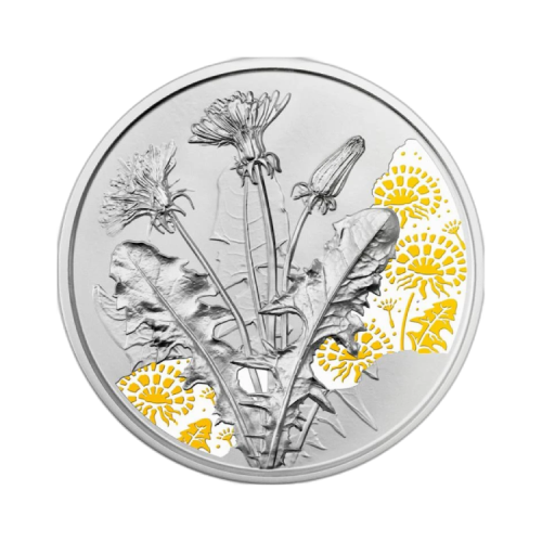 1/2 troy ounce zilveren munt The Dandelion 2022 voorkant