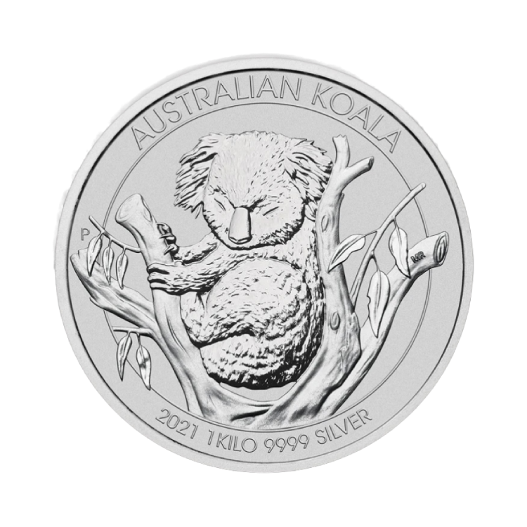 Voorkant 1 kilo zilveren Koala munt