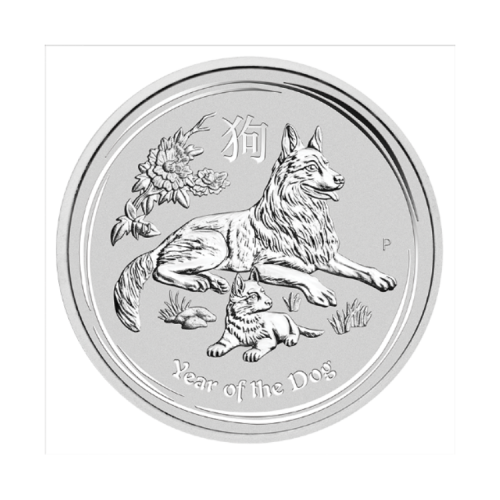 1 kilogram silver Lunar coin 2018 Year of the Dog front