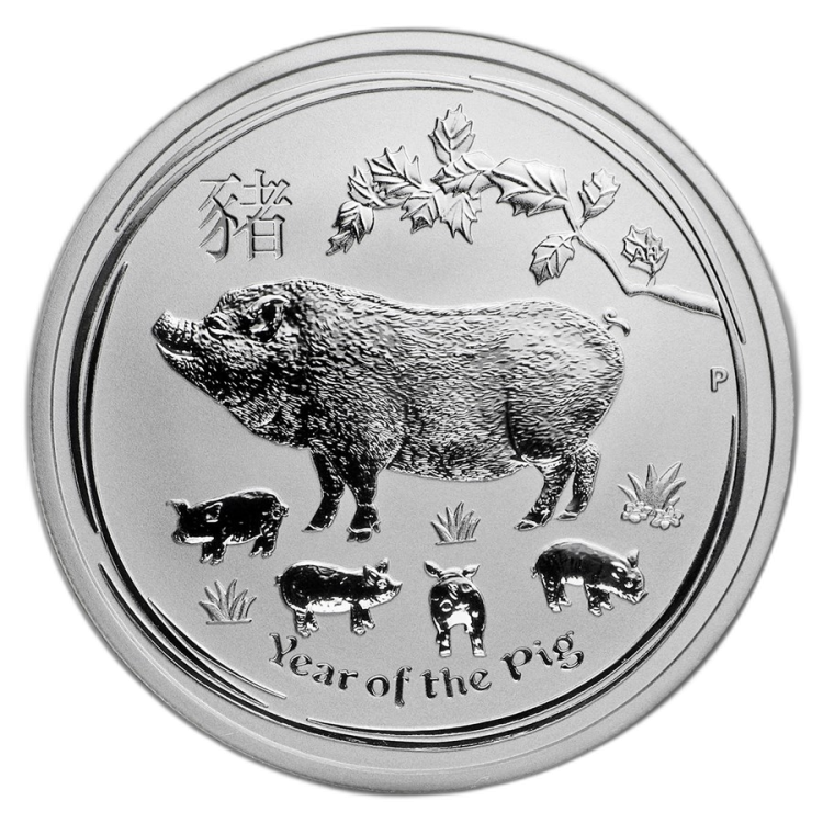 1/2 Troy ounce zilveren munt Lunar 2019 voorkant