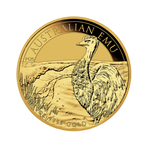 1 troy ounce gold Australian Emu coin 2024 front