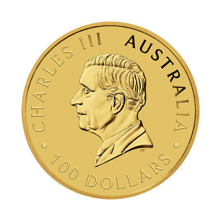 1 troy ounce gouden Australian Emu munt 2024 achterkant