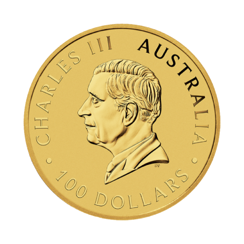 1 troy ounce gouden Australian Emu munt 2024 voorkant