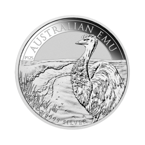 1 troy ounce zilveren Australian Emu munt 2024 voorkant