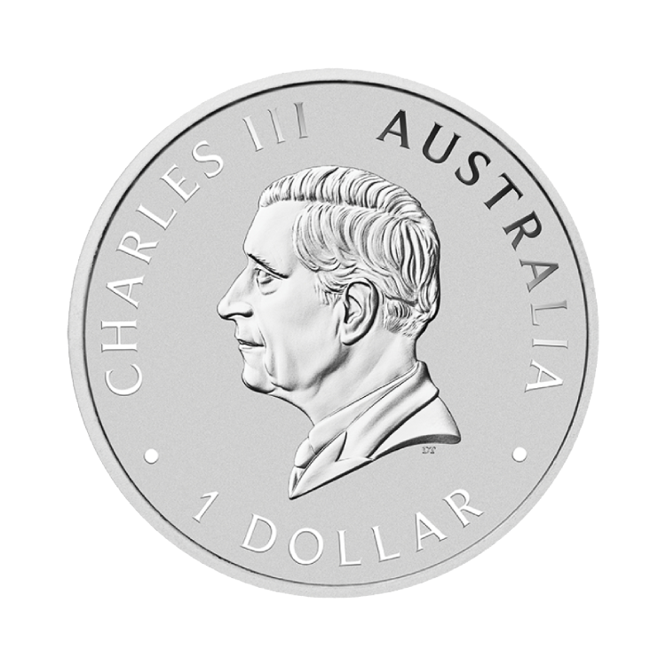 1 troy ounce zilveren Australian Emu munt 2024 achterkant