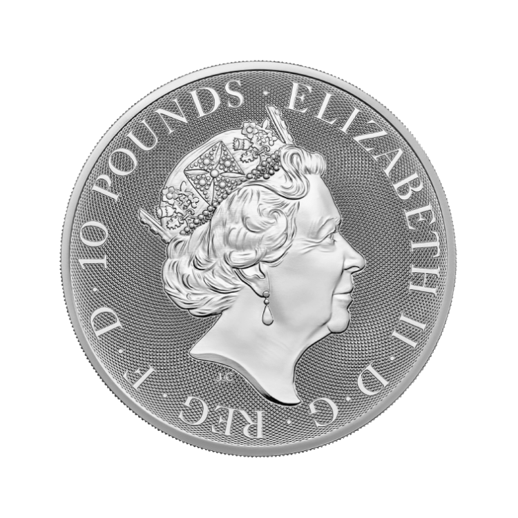 10 troy ounce silver coin Royal Arms 2022 back