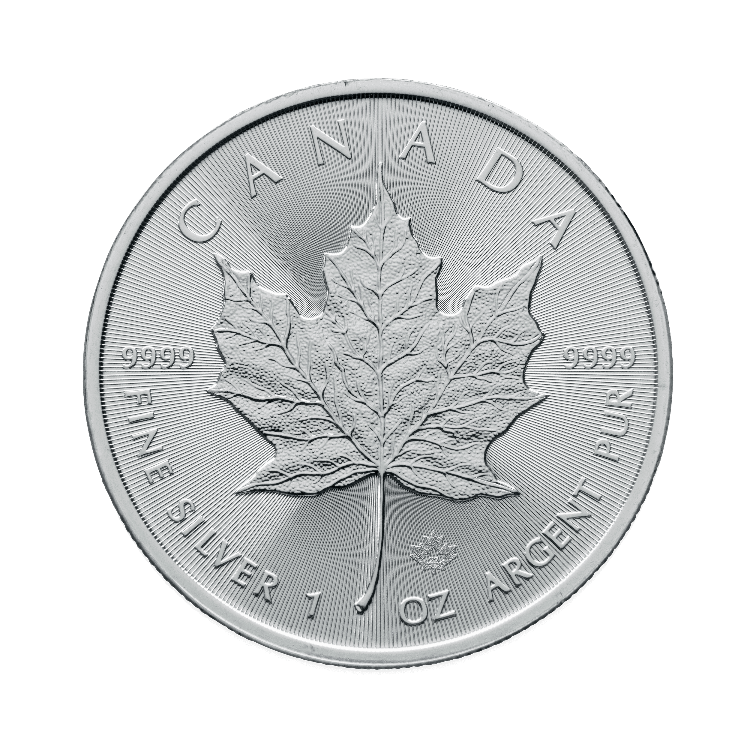 Maple Leaf 1 troy ounce silver coin obverse