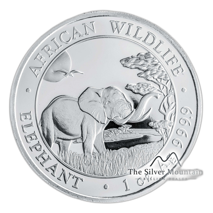1 Troy ounce zilveren munt Somalische Olifant 2019 voorkant