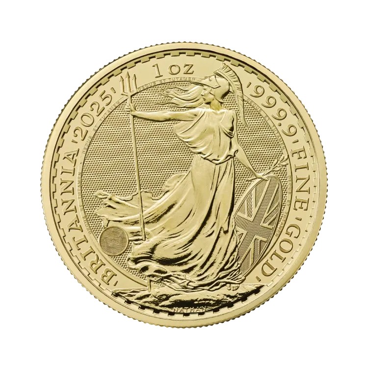 Obverse 1 troy ounce gold Britannia coin