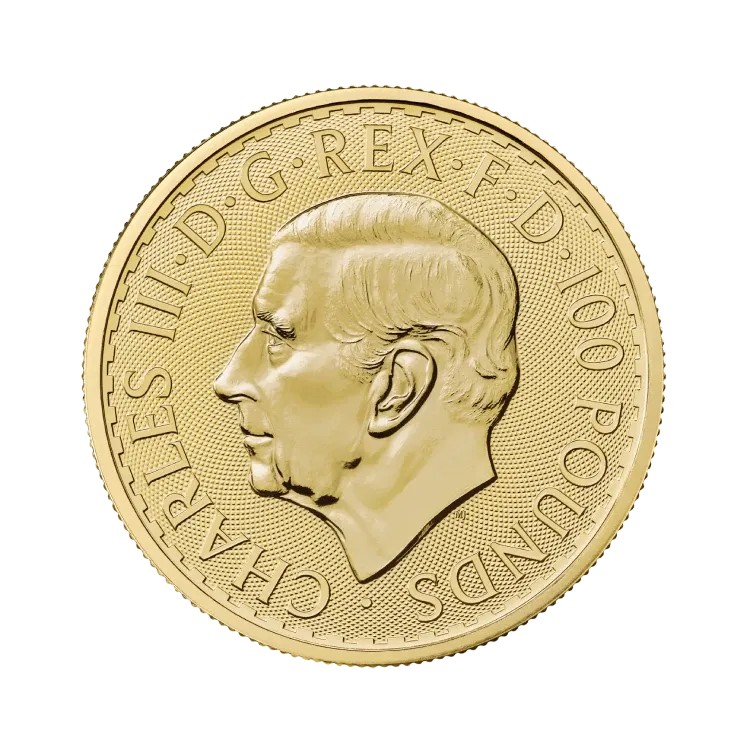 Obverse 1 troy ounce gold Britannia coin