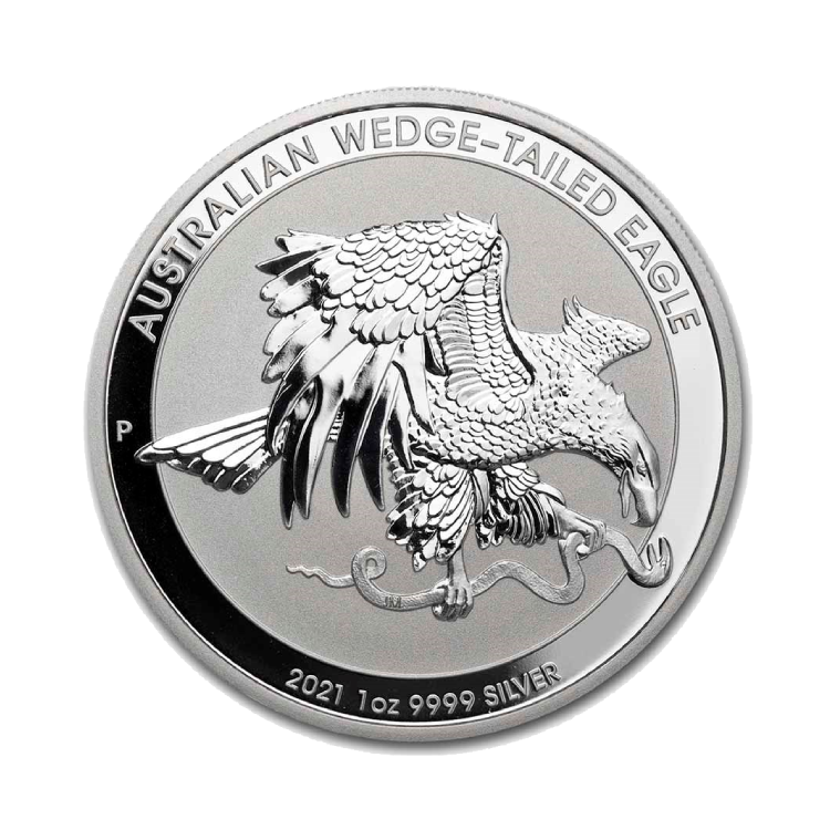 1 Troy ounce zilveren munt Wedge Tailed Eagle 2021 voorkant