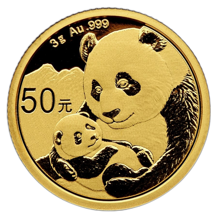 3 Gram gouden munt Panda 2019 voorkant