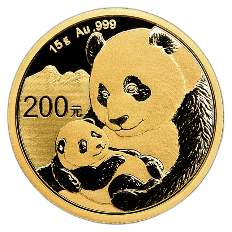 15 Gram gouden munt Panda 2019 voorkant