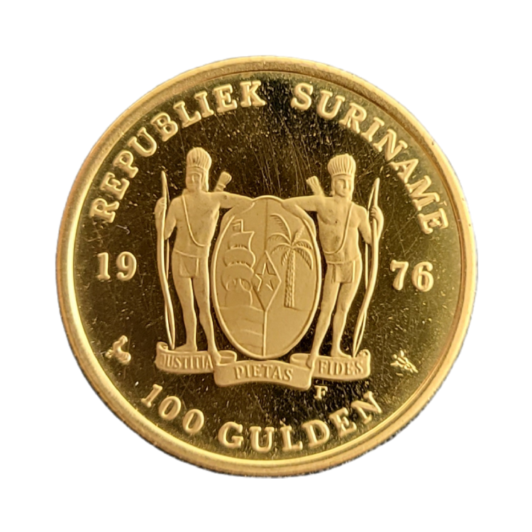 Gold 100 gulden Suriname front