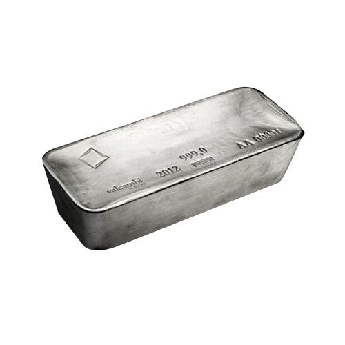 1000 Troy ounce silver bar VAT-free (storage in Switzerland) front