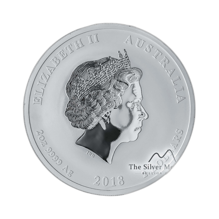 5 troy ounce zilveren Lunar munt 2018 - het jaar van de hond achterkant