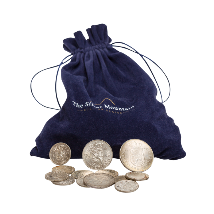 Bag of silver Dutch coins