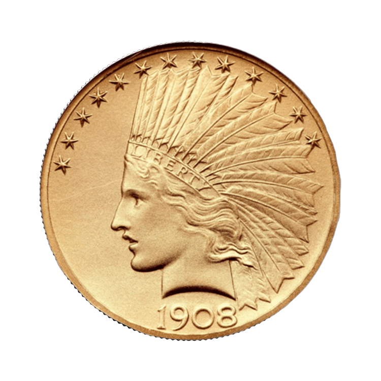 $10 gouden munt Golden Eagle Indian Head voorkant