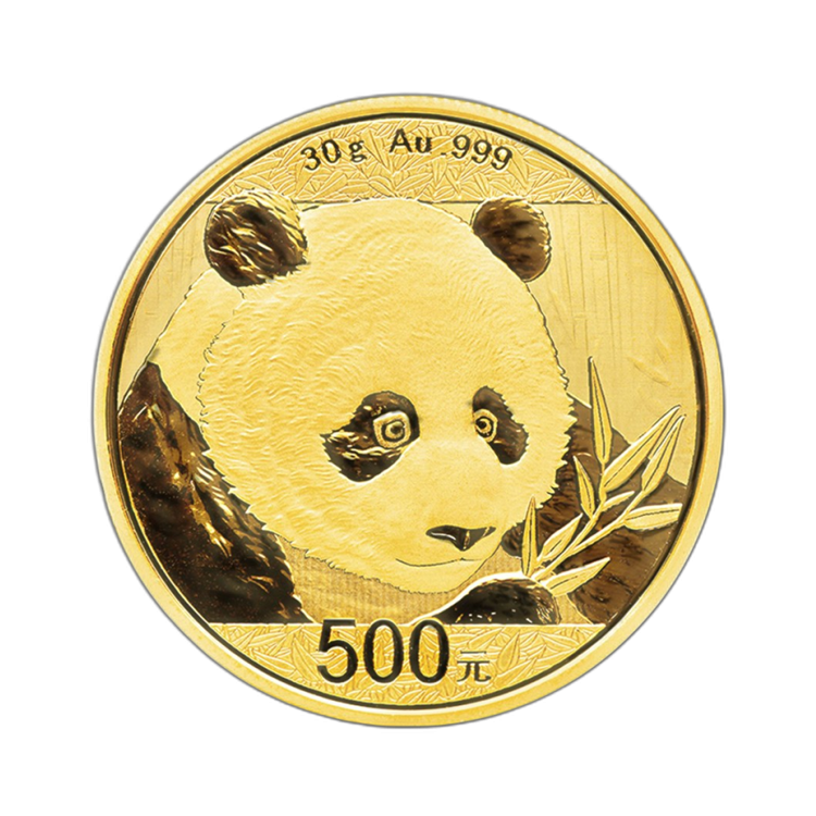 30 Gram gouden Panda munten 2017 front