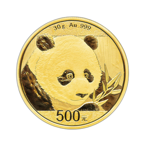 30 Gram gouden munt Panda 2018 voorkant