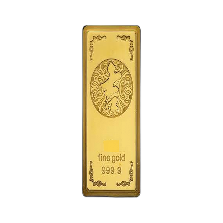 100 gram goldbar People's Bank of China front