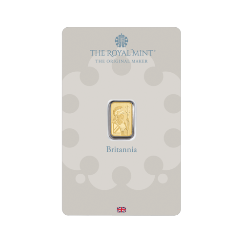 1 gram goudbaar Britannia voorkant