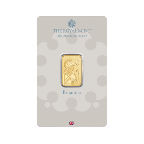 5 gram Britannia gold bar obverse