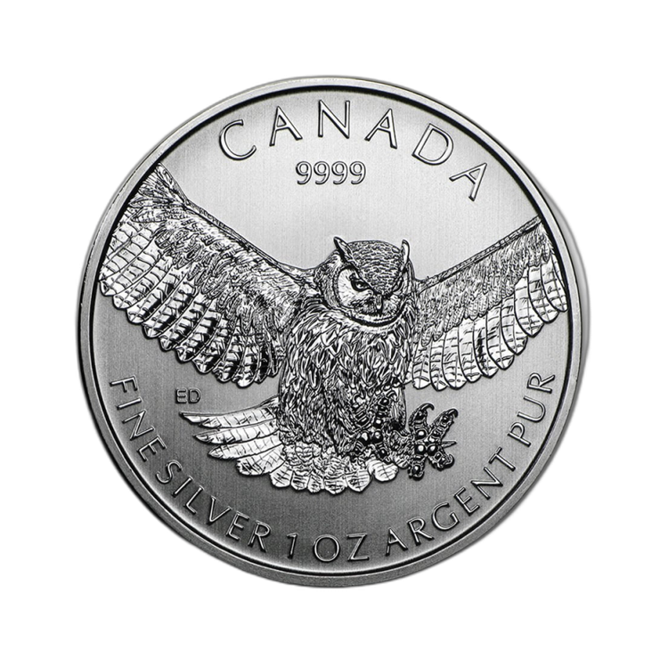 1 troy ounce silver coin Great Owl various years back