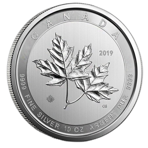 10 Troy ounce silver coin Magnificent Maple Leaf 2019 front