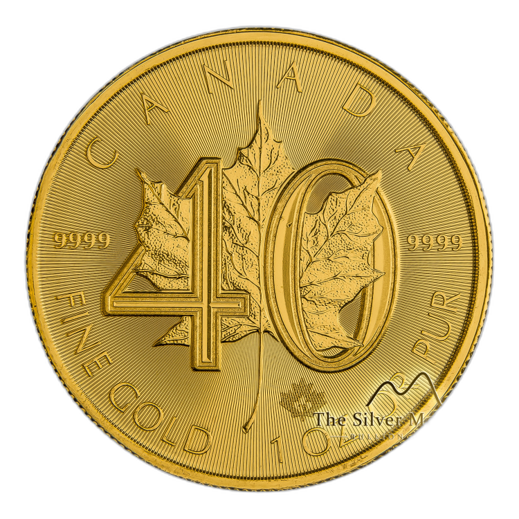 1 troy ounce gold Maple Leaf 40th Anniversary 2019 front